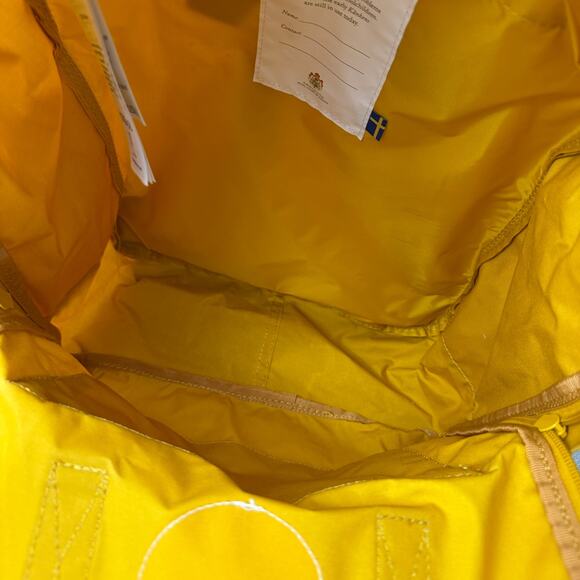 Fjallraven Backback Kanken Yellow School Outdoors Handles Pockets 23510 FLAWED - Picture 13 of 16